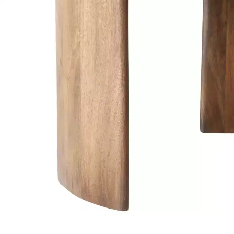 Sleek Octagon Coffee Table - Stone & Mango Wood, Brown