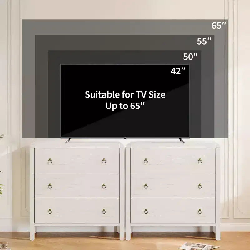 3 or 5 Drawer Dresser for Bedroom, 30.4" Tall Wooden Chest with Large Drawers for Living Room & Hallway