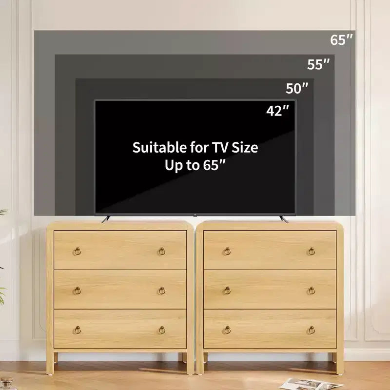 3 or 5 Drawer Dresser for Bedroom, 30.4" Tall Wooden Chest with Large Drawers for Living Room & Hallway