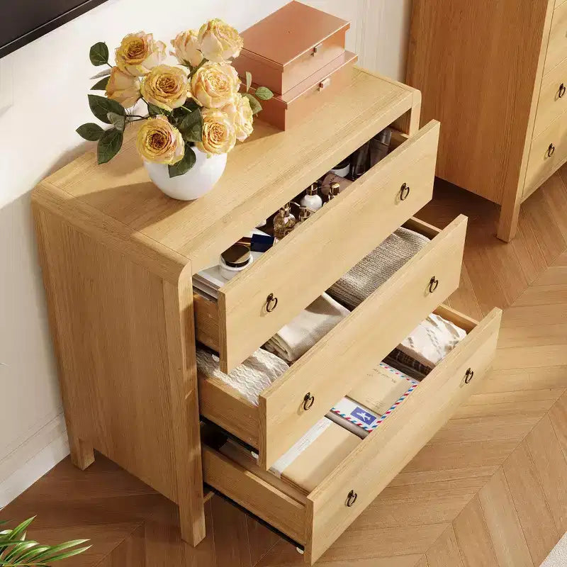 3 or 5 Drawer Dresser for Bedroom, 30.4" Tall Wooden Chest with Large Drawers for Living Room & Hallway