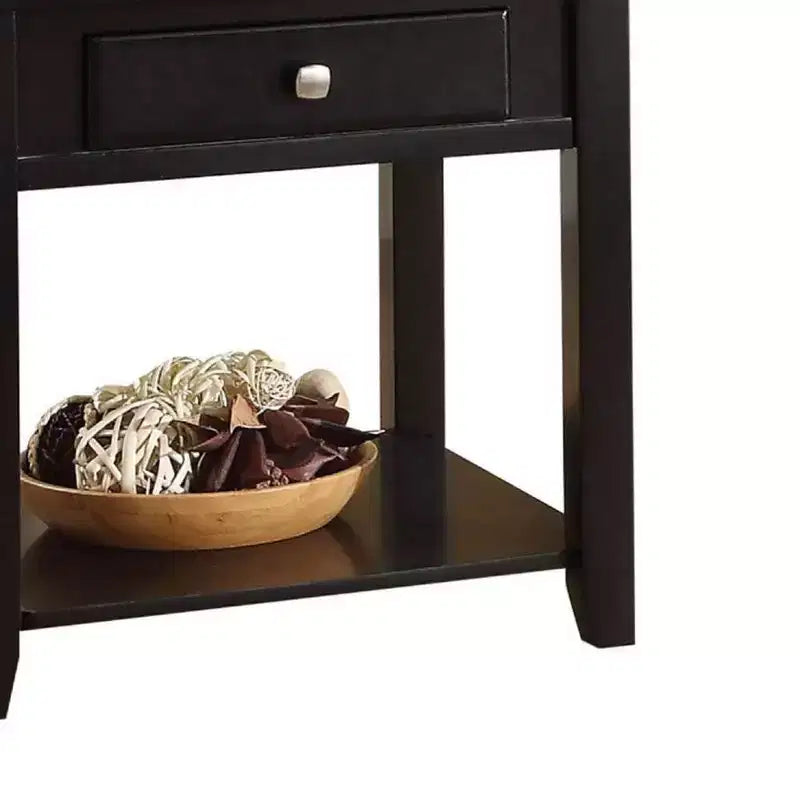 22" Malachi Accent Table Black - Acme Furniture: Lift Top, Storage, Tapered Legs, Shelf