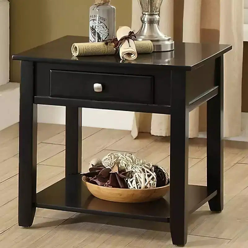 22" Malachi Accent Table Black - Acme Furniture: Lift Top, Storage, Tapered Legs, Shelf