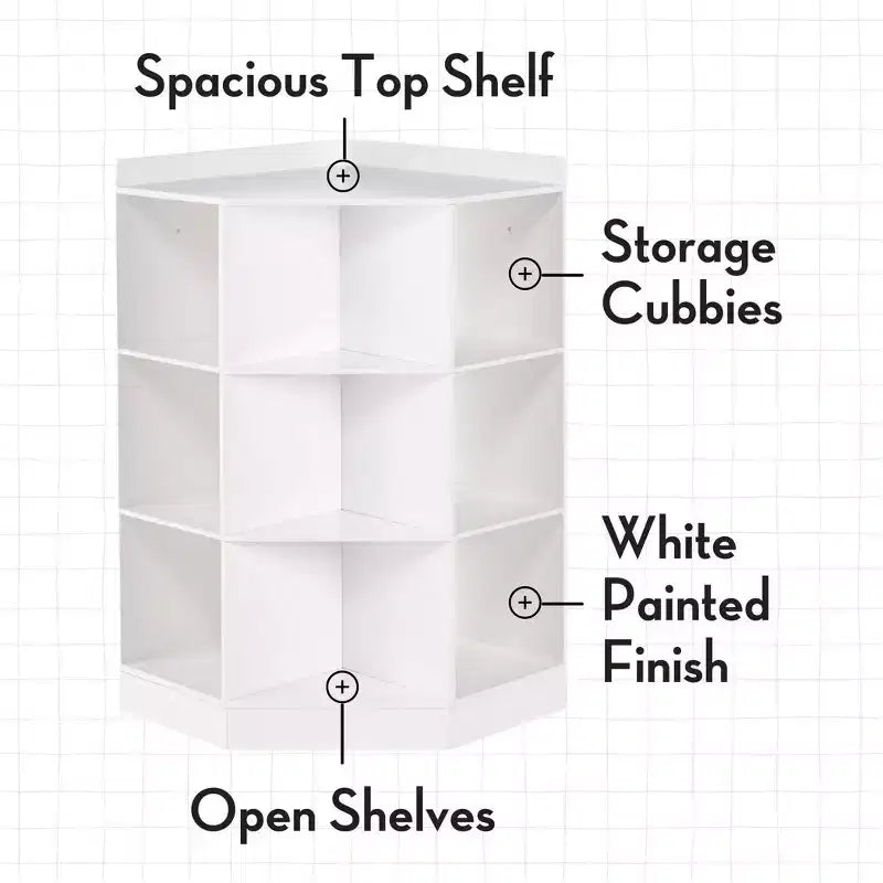 Kids' Corner Playroom Cabinet with 6 Toy Storage Cubbies and 3 Angled Shelves