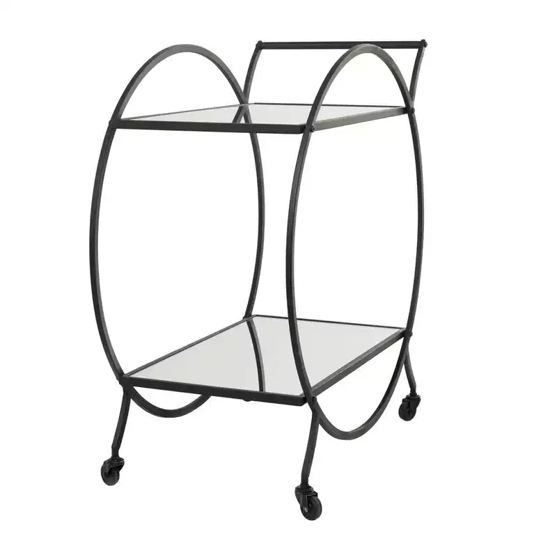 Contemporary Glam Metal Bar Cart