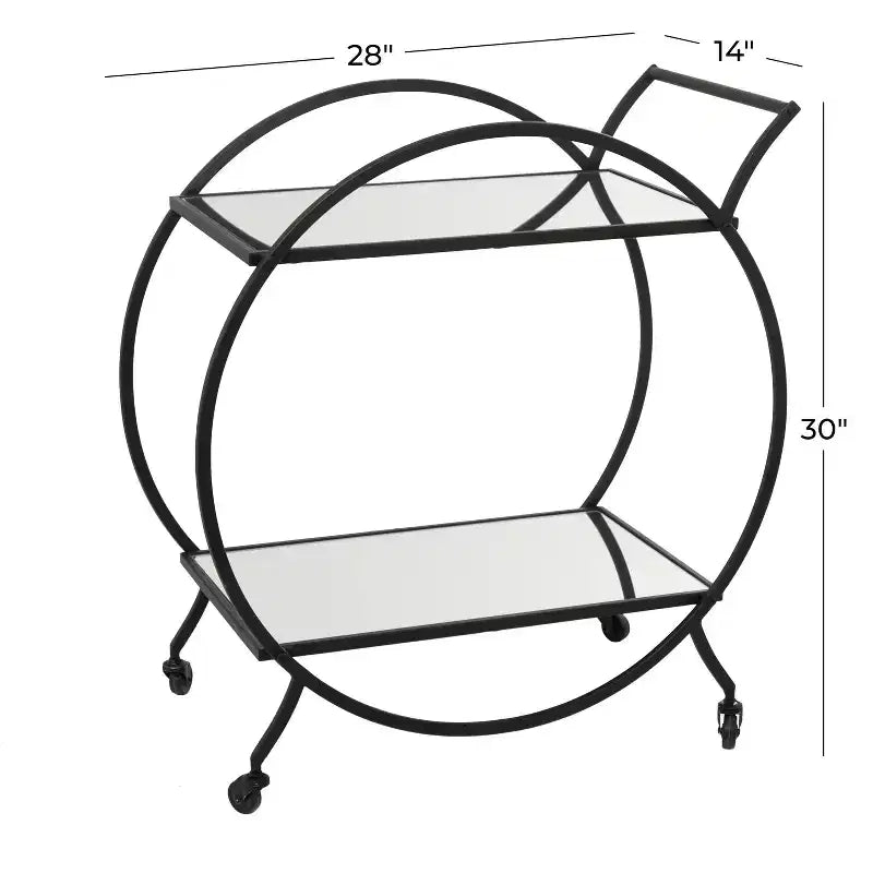 Contemporary Glam Metal Bar Cart