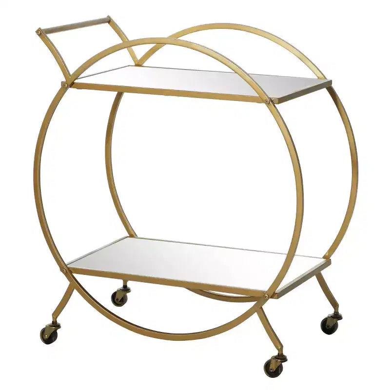Contemporary Glam Metal Bar Cart