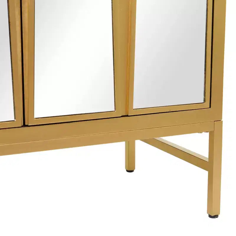 Glam Mirrored Wood Cabinet