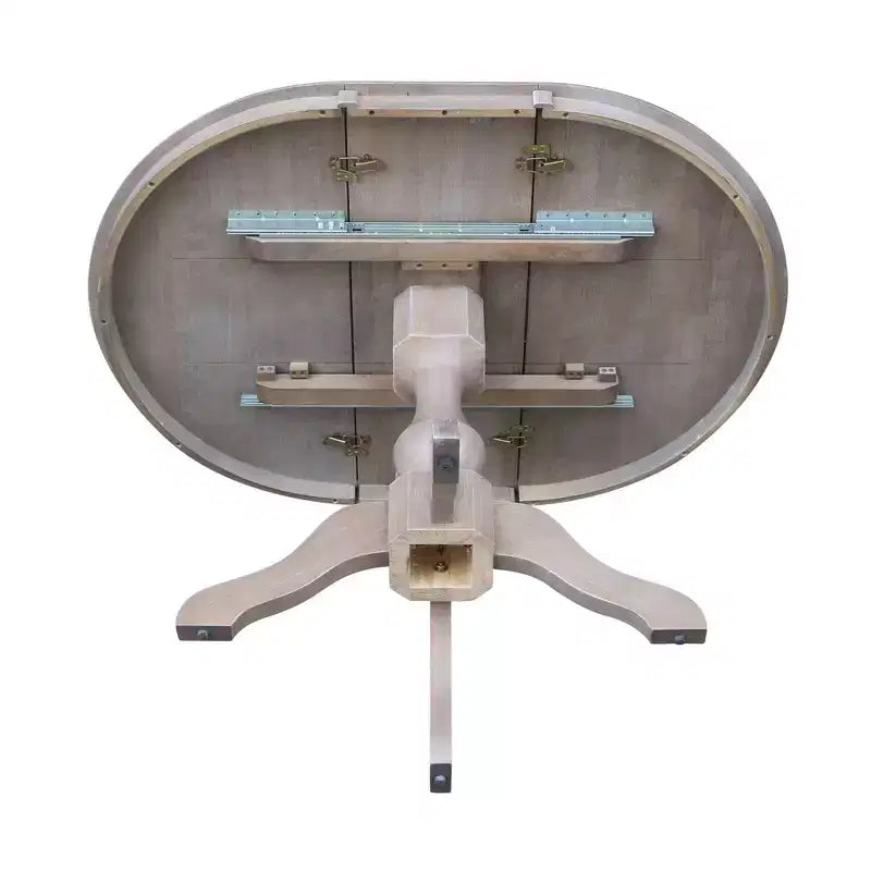 36" Round Top Pedestal Dining Table with Removable Leaf Extension