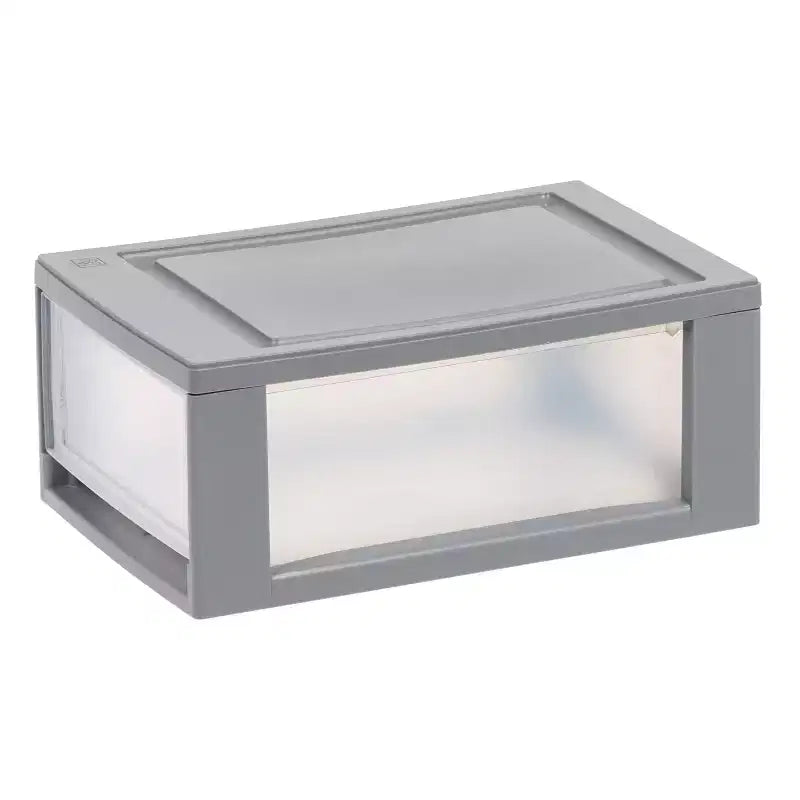 Compact Stacking Storage Plastic Drawer Organizer with Clear Doors