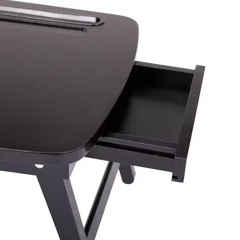 Portable Sit or Stand Desk with Storage Drawer and Media Slot - Espresso